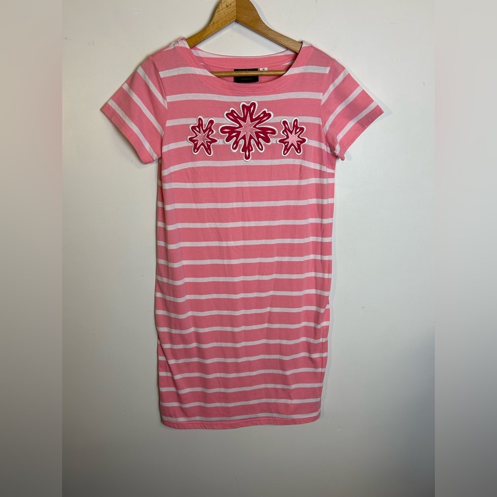 Bob Mackie Wearable Art Midi Shirt Dress Size XS Pink Coquette Boho Barbiecore